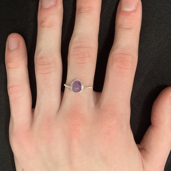 Amethyst silver wire wrapped ring💜💍 genuine amethyst - Picture 1 of 2